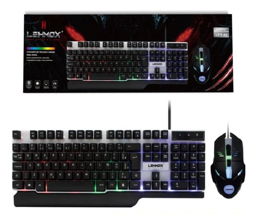 Kit Mouse Teclado Gamer Semi Mecânico Rgb