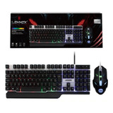 Kit Mouse Teclado Gamer Semi Mecânico Rgb