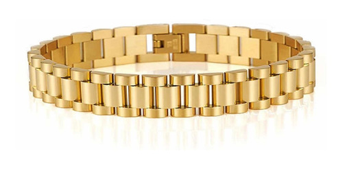 Pulsera Esclava Acero Inoxidable Oro Laminado 18k Rolex 1cm