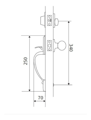 Cerradura Gatillo Caribe Llave-llave Yale Latón 87553