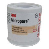 Fita Micropore 50mm X 10m Hipoalergênica Bege 3m Kit 4un