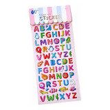 Cartela Stickers Adesivos Infantil Colorido Letra Alfabeto
