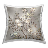 Stupell Industries Almohada Con Diseño De Árbol Floral Gris 