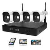 Kit Video Vigilancia 4 Cámaras De Seguridad Wifi 1080p Y Nvr