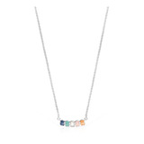 Collar Tous Mini Color De Plata Con Gemas