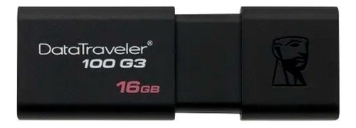 Memoria Usb Kingston Datatraveler 100 G3 Dt100g3 16gb 3.0 Negro