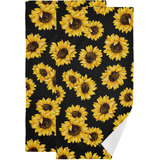 Toallas De Mano De Girasoles Negros De Primavera, Paquete De