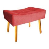 Puff Decoração Nina Suede Vermelho Casa