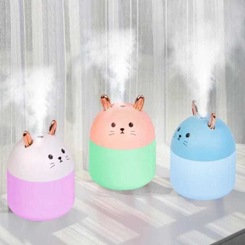 Humidificador De Gato Con Orejitas Led Usb Ambientador