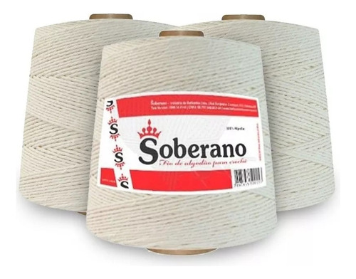 Barbante 6 Fios Soberano 1kg Cru Algodão (compre 1 - Leve 3)