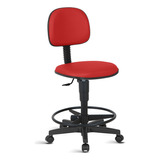 Cadeira Caixa Alta Secretaria Com Rodízios Rce Vermelho