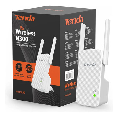 Repetidor Wifi Tenda A9 N300, Amplificador Extensor de Señal Rompemuros, Largo Alcance y Fácil Instalación, Compatible con Routers | Meses sin interés