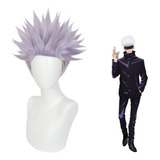 Peluca Cosplay Satoru Gojo Jujutsu Kaisen Anime Regalo