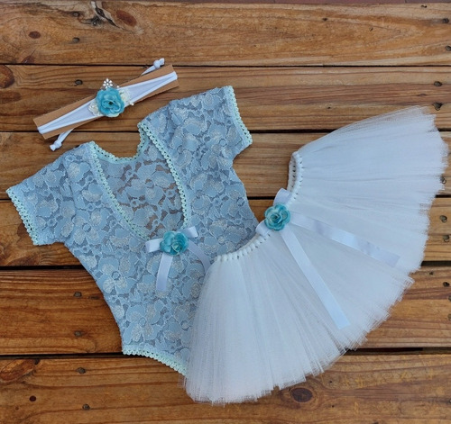 Conjunto 3 Piezas Bailarina Props Sesión Para 12/18 Meses 