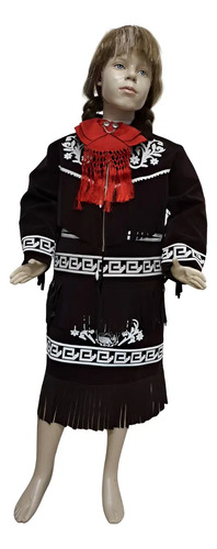 Vestido Traje Regional De Tamaulipas Gamuza Para Niña