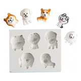 Molde De Fondant Para Cachorros De 5 Cavidades, Shiba Inu, .