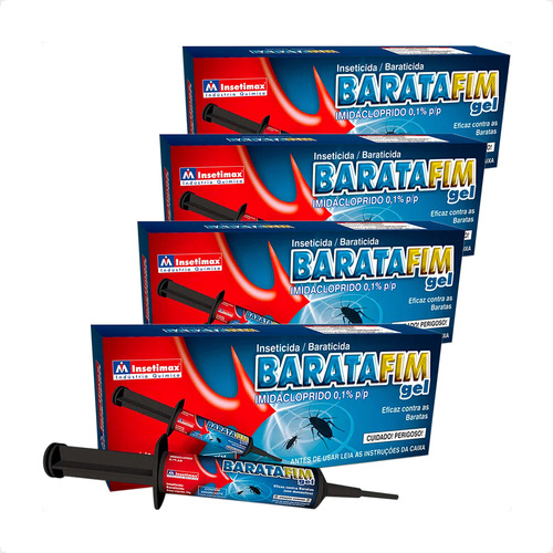 4 Baratafim Gel Inseticida / Baraticida Insetimax - 10 G