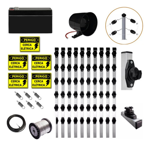 Kit Acessórios Para Cerca Elétrica Big Haste 06 Isoladores 