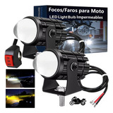 2 Faros Antiniebla Luz Spot Doble Color Para Auto Moto