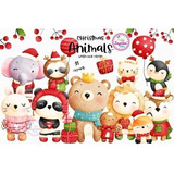 Kit Cliparts Animalitos Navidad Imagenes Png Navideños #n113