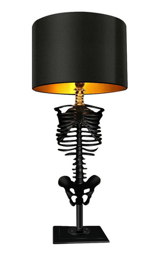 Lámpara De Mesa Calavera Luz Nocturna Decoración Gótica