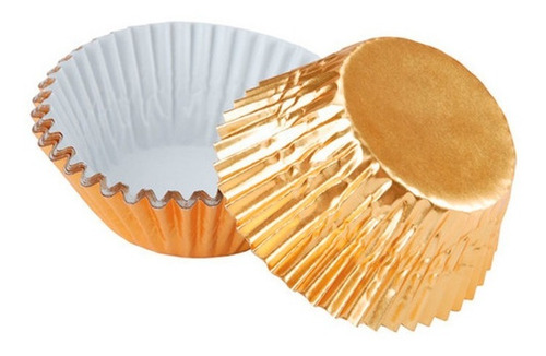 Capacillos Metalizados Dorados N°5 Para Cupcakes 100 Pzas