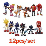 * Kit 12 Miniatura Super Sonic O Ouriço De Boneco