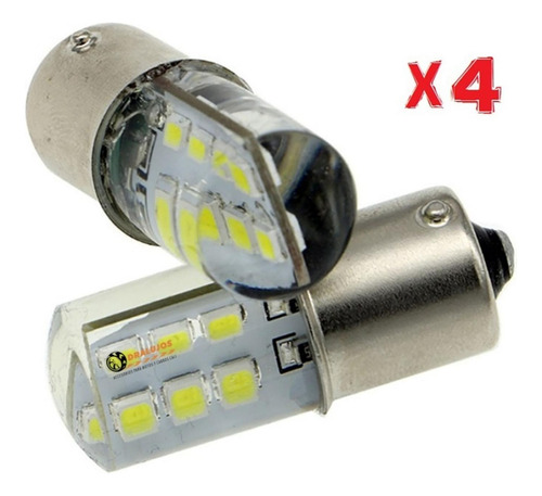 4 Bombillos Strober/flasheo Led Direccional Siliconado Moto/