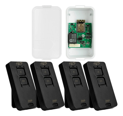 Kit 1 Modulo Wifi Contatto Ppa + 4 Controle Remoto Zap Pop