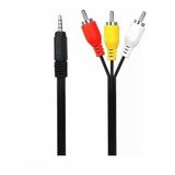 Cable Auxiliar A Rca 3x1 Aux 3.5mm De Audio Y Video 1.5mtr