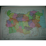 Mapa Antiguo Color Geografia Politico Bulgaria Belgica Luxem