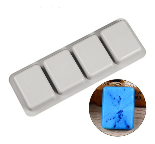 Molde De Silicona Jabón Rectangular X4 Cavidades