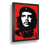 Quadro Emoldurado Poster Che Guevara Comunismo Vidro A3