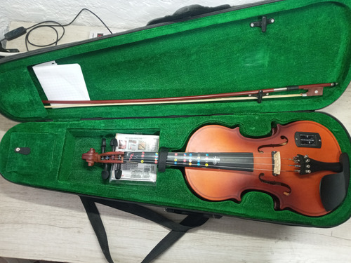 Violin Electroacustico Divarius 4/4 Negro Color Mate Ps900 
