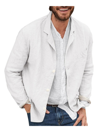 Chaqueta Tipo Blazer De Lino Para Hombre, Elegante, Casual,