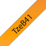 Cinta Brother Tzeb41 Negro Sobre Naranja Fosfo 18mm X 5mts