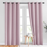 Cortinas Opacas De Aislamiento Termico 52x84in Color Rosa