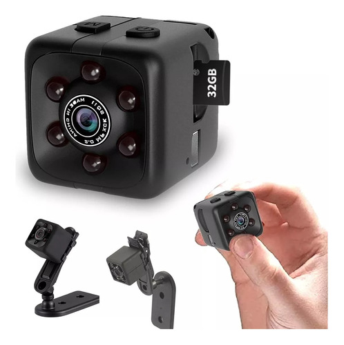 Mini Cámara Espía Micro Webcams Visiónnocturna Con 32gb Tf