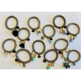 Pulsera Gomita De Pelo Resorte Con Dijes Pu-024 Hermosas X12