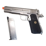 Airsoft - We 1911 Matte Chrome Full Metal E006b Bk