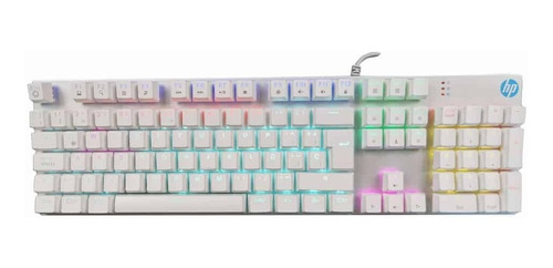 Teclado Gamer Mecánico Hp Gk400f Silver Rgb