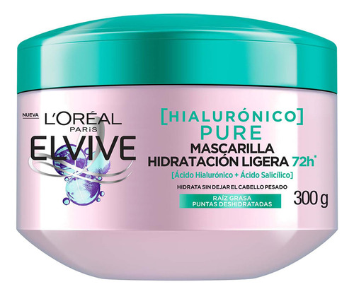 Mascarilla Capilar Elvive Hialurónico Pure X 300 G