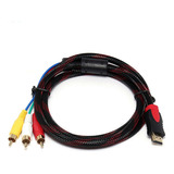 Us 5ft Hdmi To 3-rca Video Audio Av Component Converter .