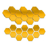 2 X 60 Piezas De Espejo Acrílico Hexagonal 3d Pegatinas De