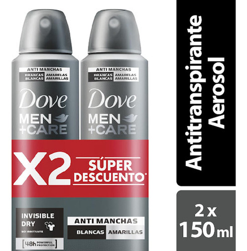 Desodorante Dove Men Invisible 2x89gr