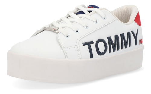 Tenis Sneakers Tommy Hill Dama Blanco Cordones 607-31