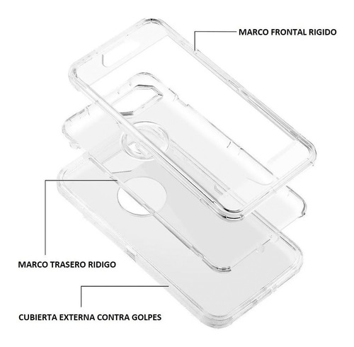 Funda Case Uso Rudo 360 Para iPhone Antishock 3 En 1 Acrigel