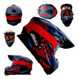 Casco Cross Hro Certificado Dot Rojo  Across Googles Gratis