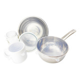 Set Pack 6 Tapas Silicona Reutilizable Ajustable Cocina