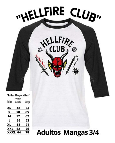 Remeras Rangla !! Hellfire Club!!! De Stranger Things.  